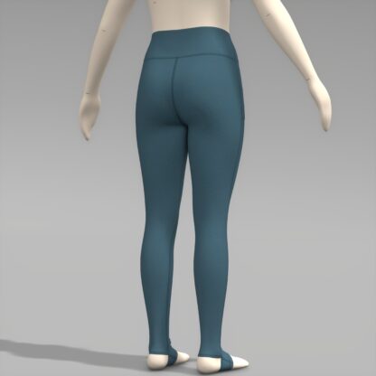 Womens Pocketed Stirrup Leggings back on 3D avatar