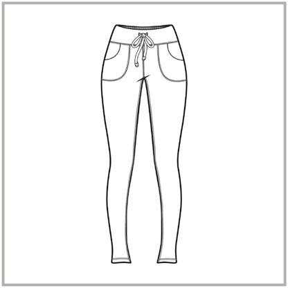 Womens Pocketed Stirrup Leggings front view cad flat no color