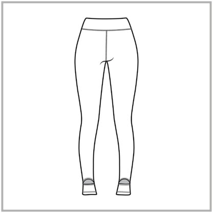 Womens Pocketed Stirrup Leggings back view cad flat no color