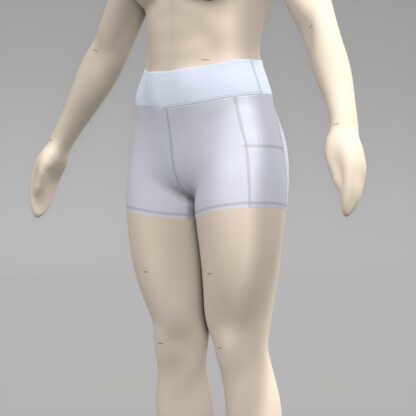 Womens Classic Tennis Skirt under short front view on a 3D avatar