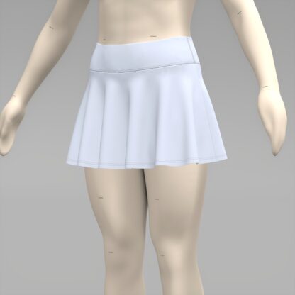 Womens Classic Tennis Skirt on a 3D avatar
