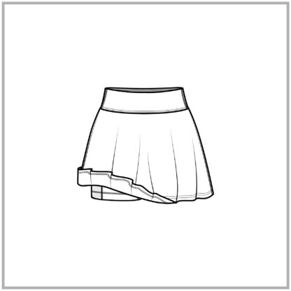 Womens Classic Tennis Skirt CAD design flat original with layer