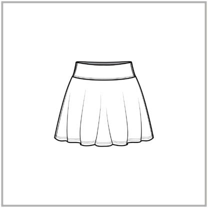 Womens Classic Tennis Skirt CAD design flat original