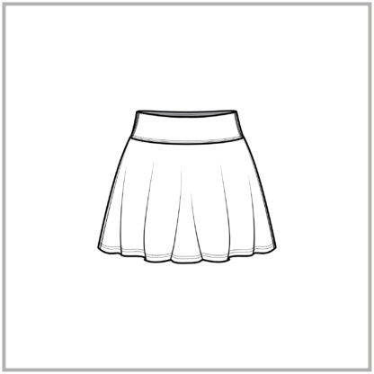 Womens Classic Tennis Skirt CAD design flat original