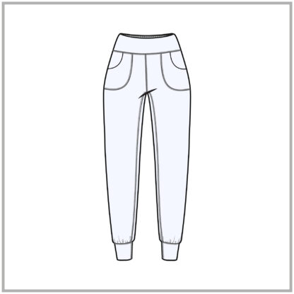 Womens Slim Fit Pocketed Jogger front cad flat