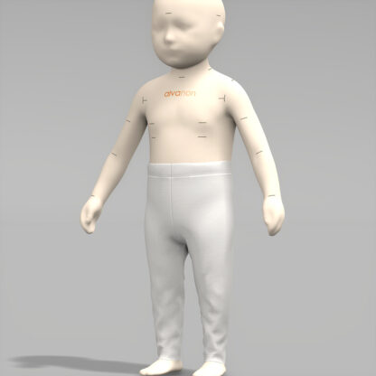 Classic Infant Toddler Legging front on 3D avatar