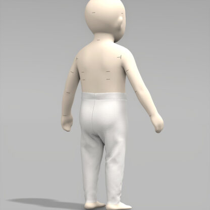 Classic Infant Toddler Legging back on 3D avatar