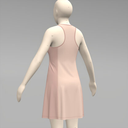 Womens V-neck Racer back Active Dress on a 3D avatar