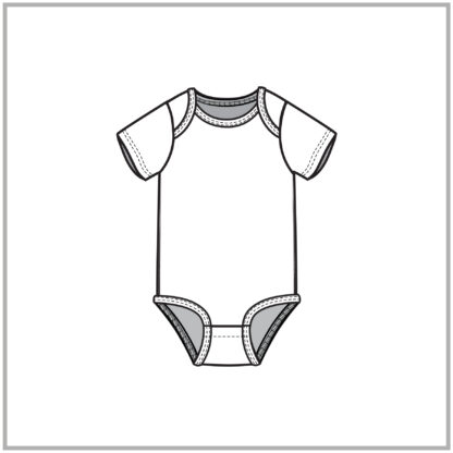Classic Infant Toddler Short sleeve Lapped One-Piece front cad