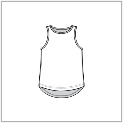 Womens Sleeveless Flow Tank top front cad flat white