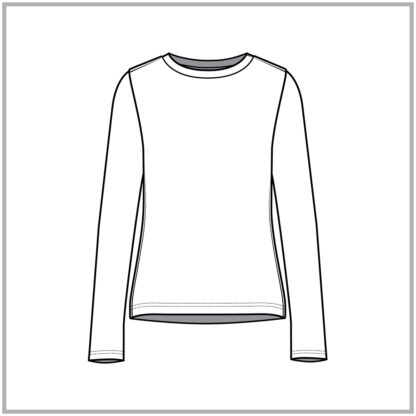 Womens Long Sleeve Fitted Tee front cad flat white