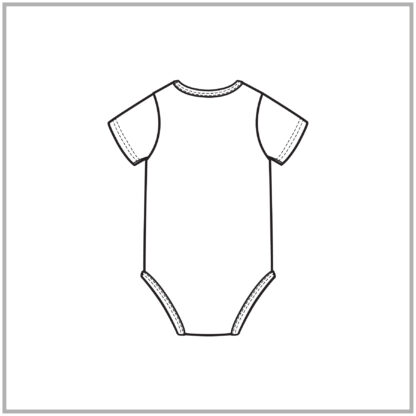 Classic Infant Toddler Short sleeve Lapped One-Piece back cad