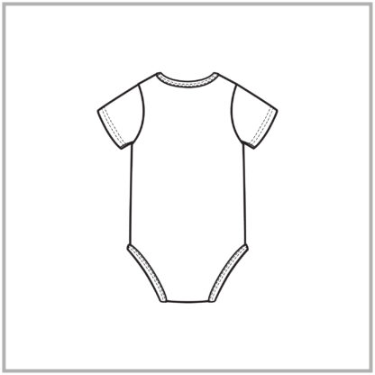 Classic Infant Toddler Short sleeve Lapped One-Piece back cad