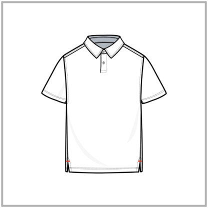 Mens 2 Button Polo with Notched Hem Cad Flat