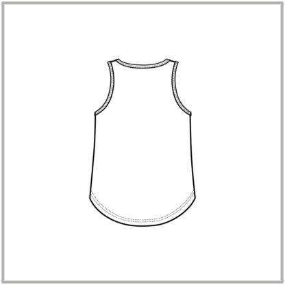 Womens Sleeveless Flow Tank top back cad flat white