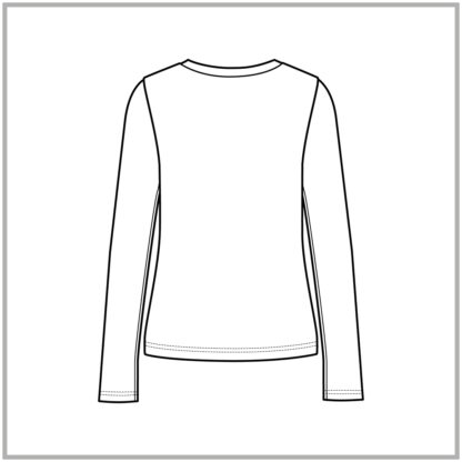 Womens Long Sleeve Fitted Tee back cad flat white