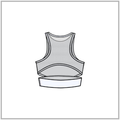 Women's Mesh Slash Band Workout Top back cad flat