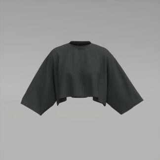 Womens Cropped Kimono Sleeve Sweatshirt front