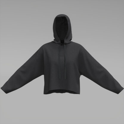 Womens Cropped Panel Hoodie front