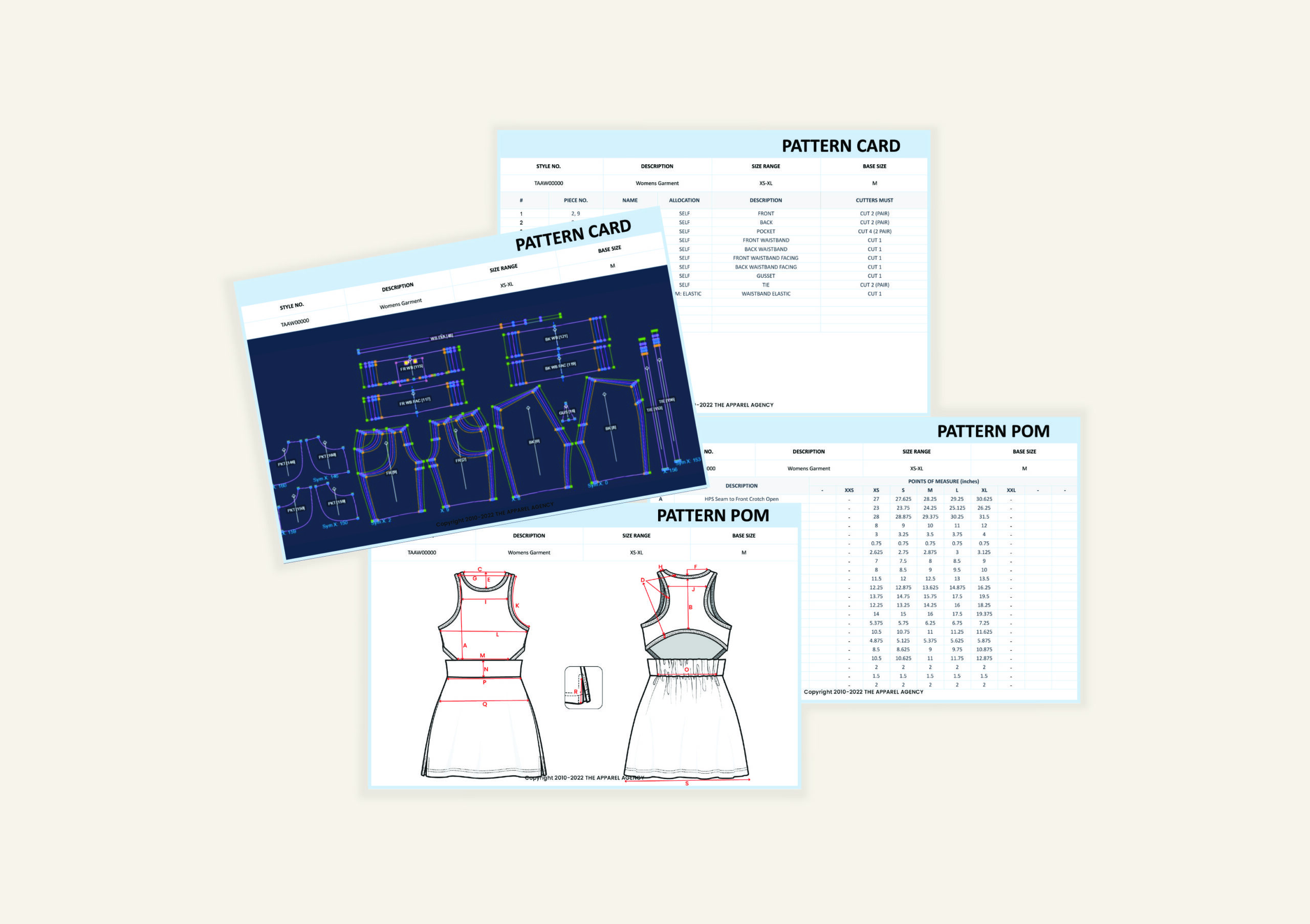 sample tech pack pattern pages