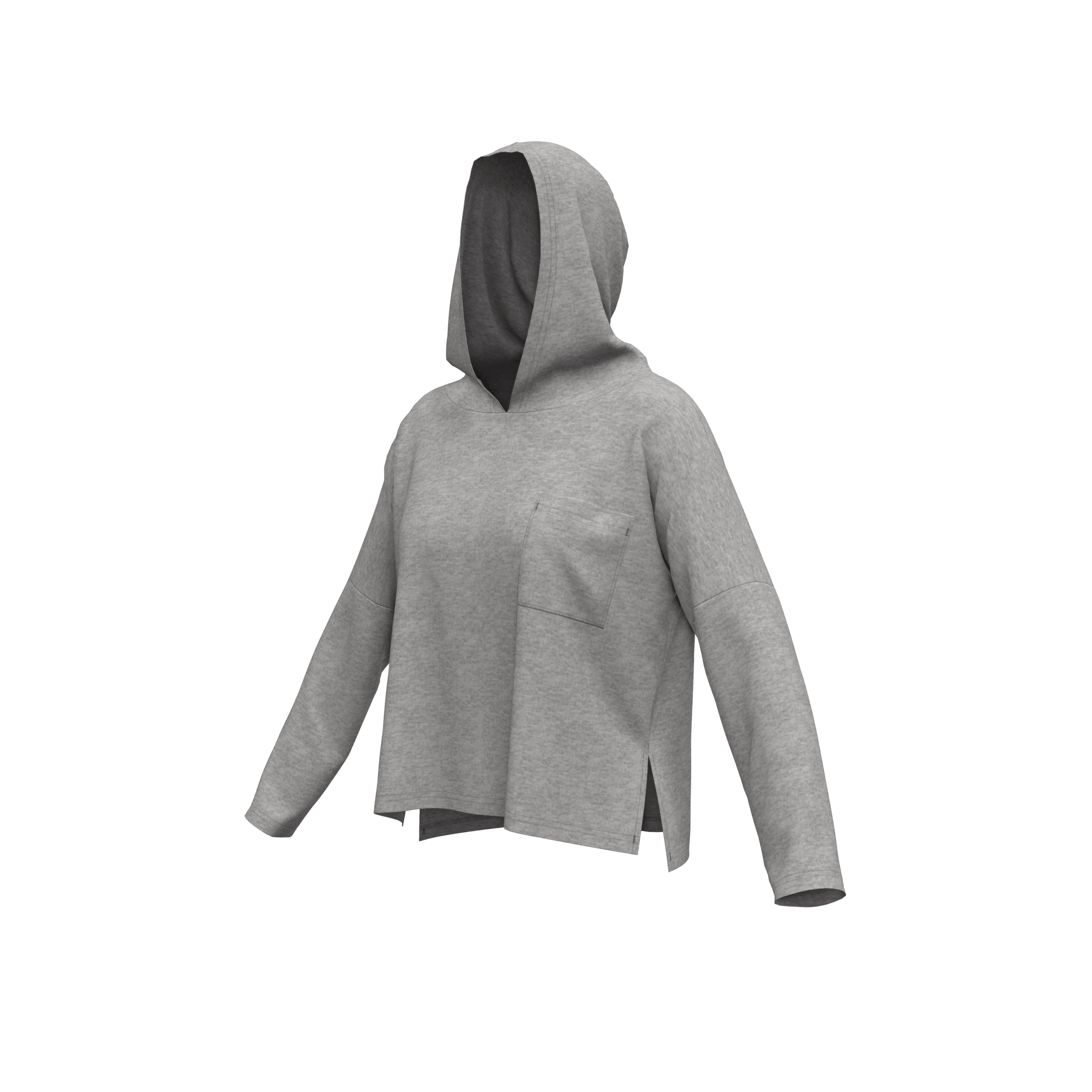 Women's Long Sleeve Drop Shoulder Hooded Tee with Pocket - Image 2