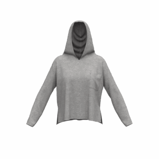 Women's Long Sleeve Drop Shoulder Hooded Tee with Pocket